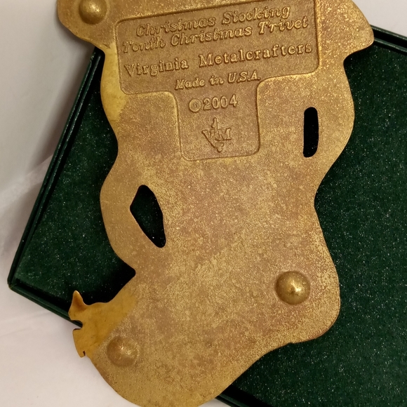 Vintage Solid Brass Virginia Metal Crafters Stuff Christmas Boot 8.5"x 5 Decor - Picture 4 of 6